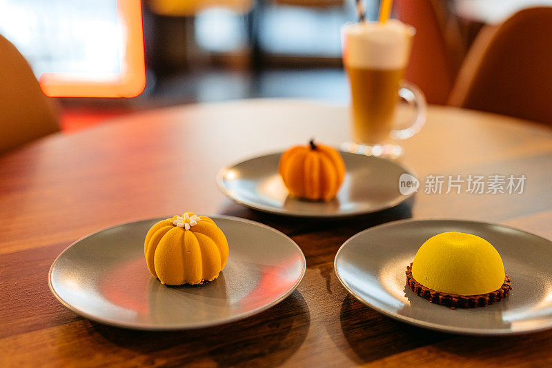 Mini Cakes On The Table In A Café